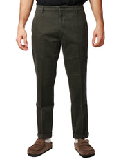 PANTALONE UOMO DONDUP GAUBERT RELAX VERDONE A VITA BASSA IN GABARDINA STRETCH MANO CALDA