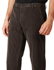 PANTALONE UOMO DONDUP GAUBERT RELAX MOKA IN VELLUTO STRETCH 500 RIGHE
