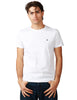 T-shirt uomo dondup bianca in jersey fiammato con d logo sul petto