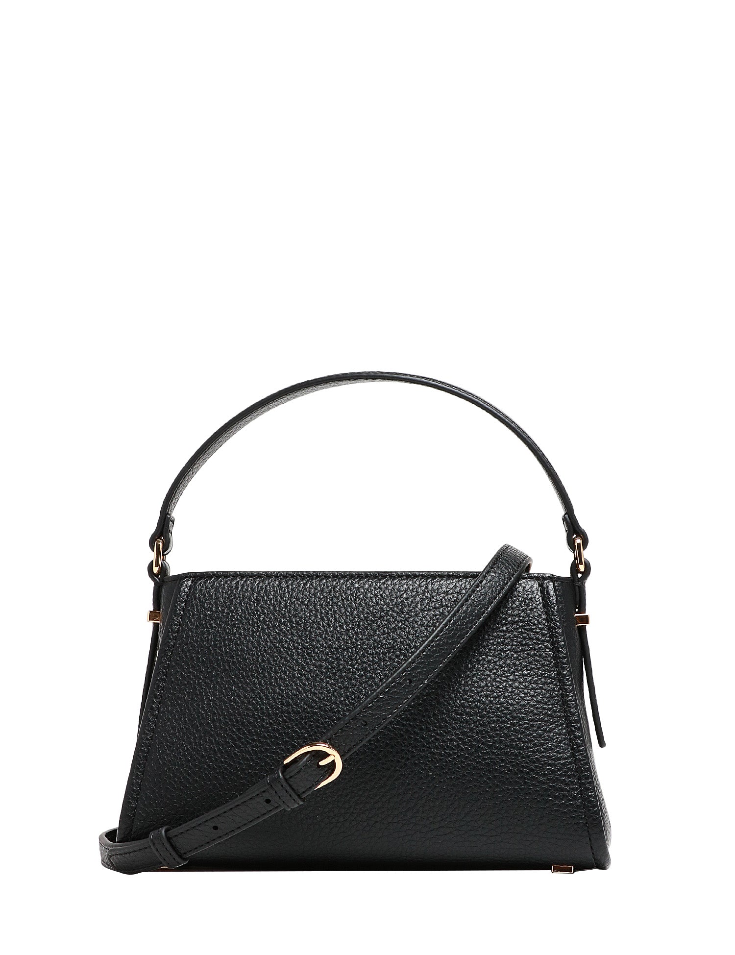 BORSA TOTE PICCOLA ELISABETTA FRANCHI NERA IN PELLE SINTETICA CON LOGO DAI PROFILI METALLICI