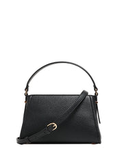 BORSA TOTE PICCOLA ELISABETTA FRANCHI NERA IN PELLE SINTETICA CON LOGO DAI PROFILI METALLICI