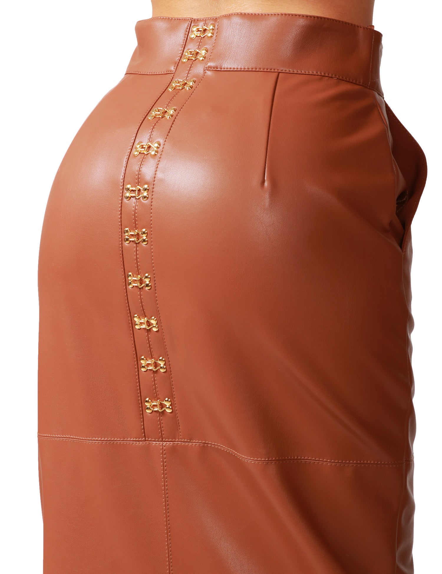 GONNA TUBINO ELISABETTA FRANCHI BROWN SUGAR IN ECOPELLE CON GANCI GIOIELLO SUL RETRO