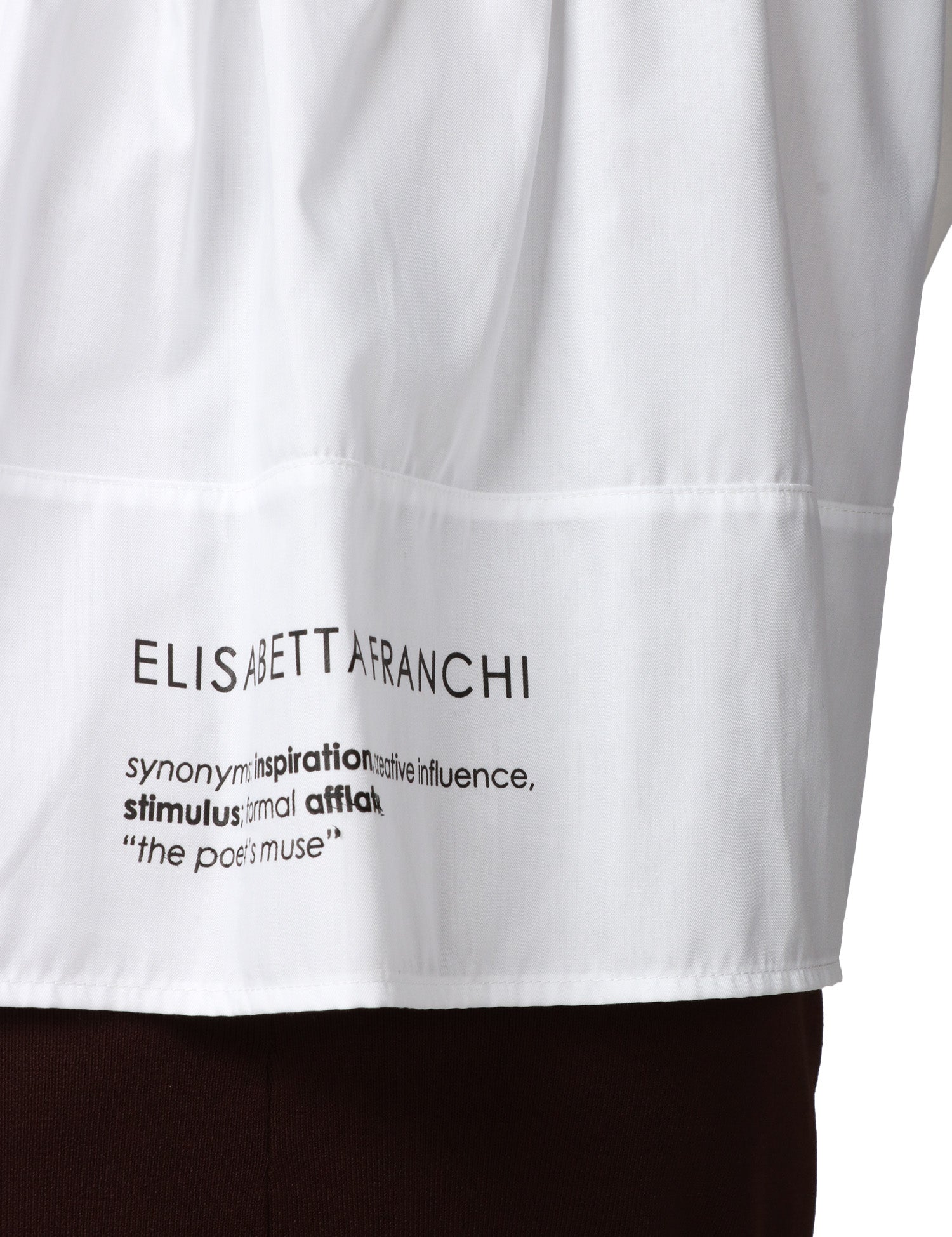 FELPA DONNA ELISABETTA FRANCHI AVORIO CON BALZA IN POPELINE E STAMPA LOGO DAVANTI E DIETRO