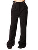Pantalone donna elisabetta franchi nero con piega centrale e dettagli gioiello sulla vita