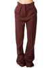 Pantalone donna elisabetta franchi merlot con piega davanti e dettagli gioiello in vita