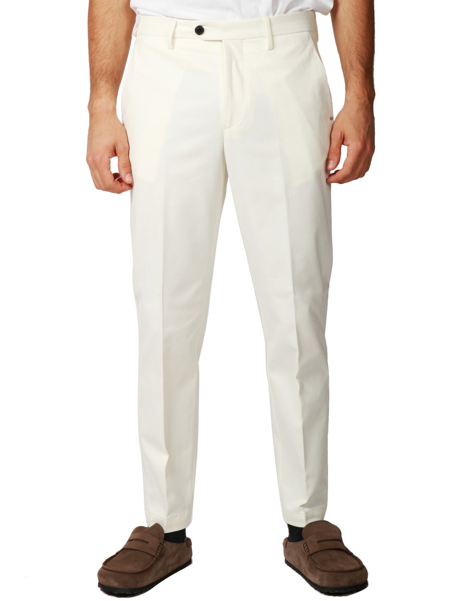 PANTALONE UOMO ENTRE AMIS BIANCO TASCA AMERICA A GAMBA DRITTA