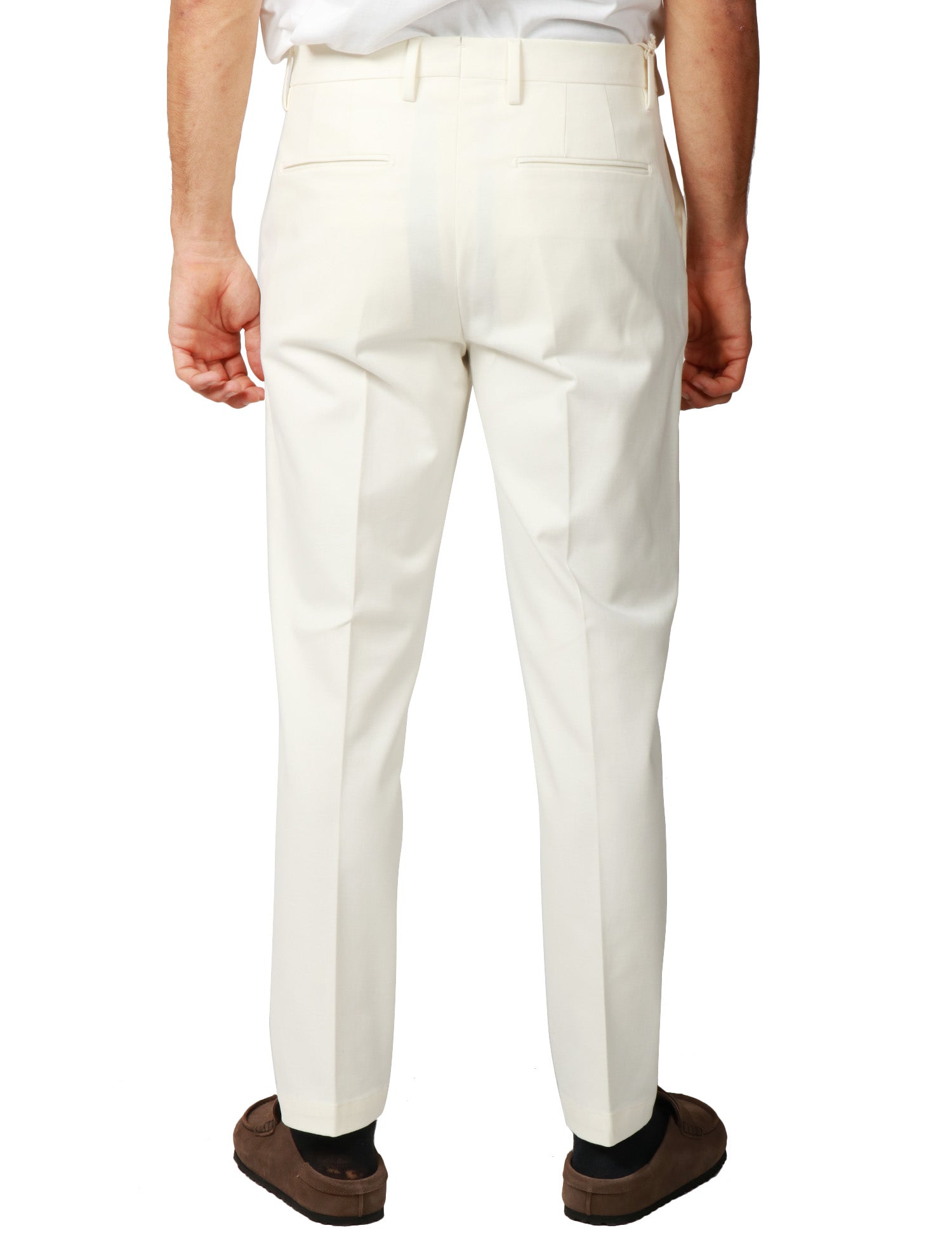 PANTALONE UOMO ENTRE AMIS BIANCO TASCA AMERICA A GAMBA DRITTA