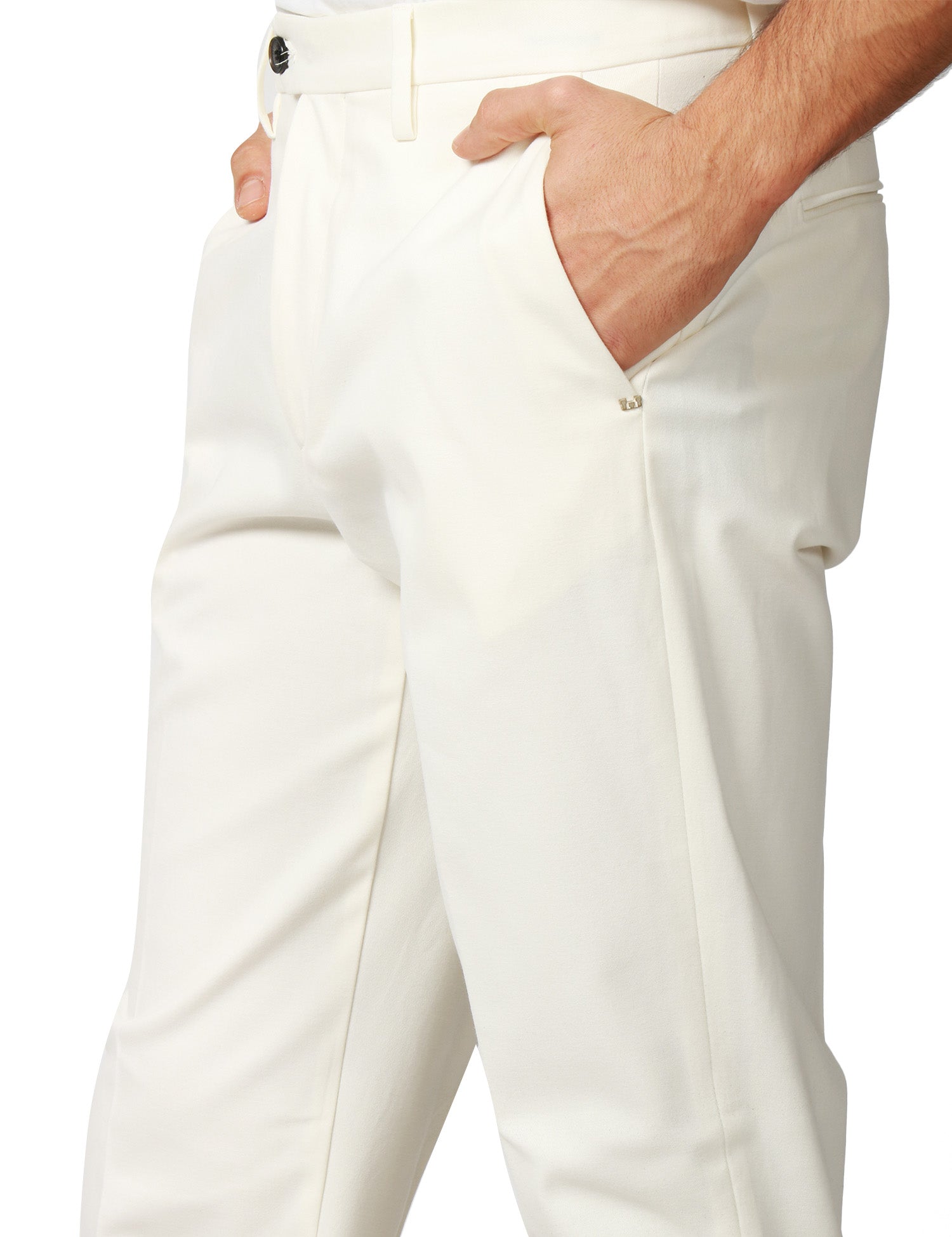 PANTALONE UOMO ENTRE AMIS BIANCO TASCA AMERICA A GAMBA DRITTA