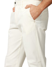 PANTALONE UOMO ENTRE AMIS BIANCO TASCA AMERICA A GAMBA DRITTA