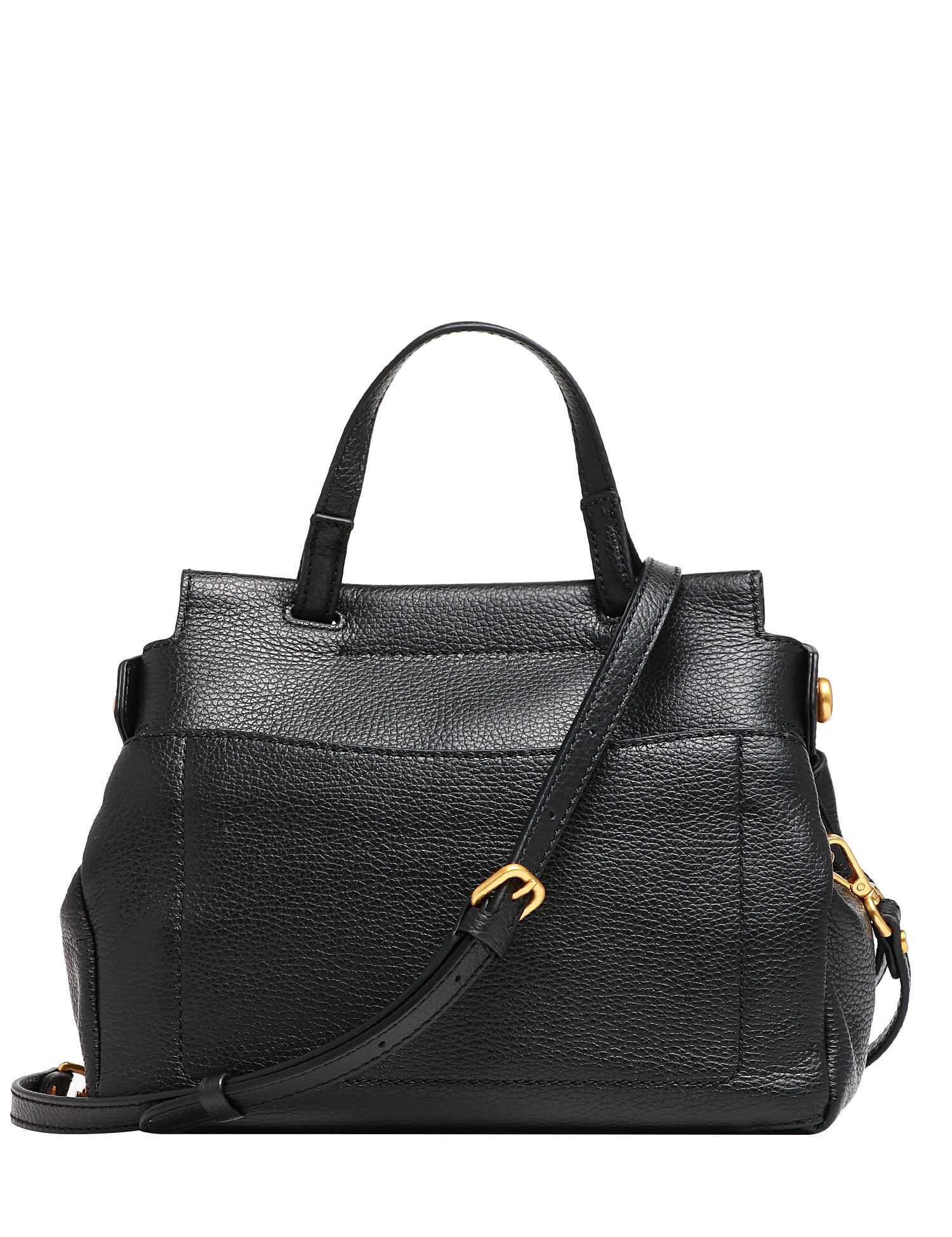 BORSA GIANNI CHIARINI OTTAVIA NERA IN PELLE MARTELLATA CON PATTA E MANICO SUPERIORE