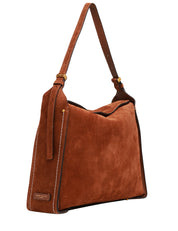 BORSA DONNA GIANNI CHIARINI PENELOPE COGNAC IN PELLE SCAMOSCIATA CON TRACOLLA REGOLABILE