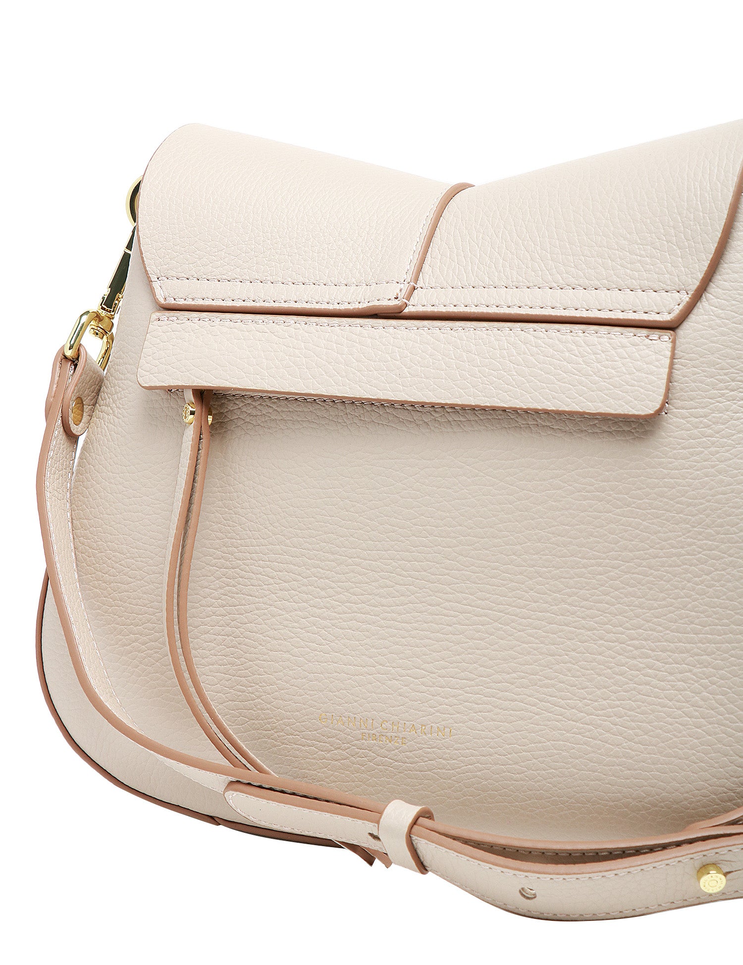 BORSA DONNA GIANNI CHIARINI HELENA ROUND BURRO IN PELLE MARTELLATA CON TRACOLLA
