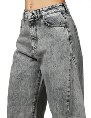 JEANS DONNA GOD SAVE DENIM NEMESI 1 BLACK DENIM BALLON CON CUCITURA SPICCHIO E TAGLIO VIVO