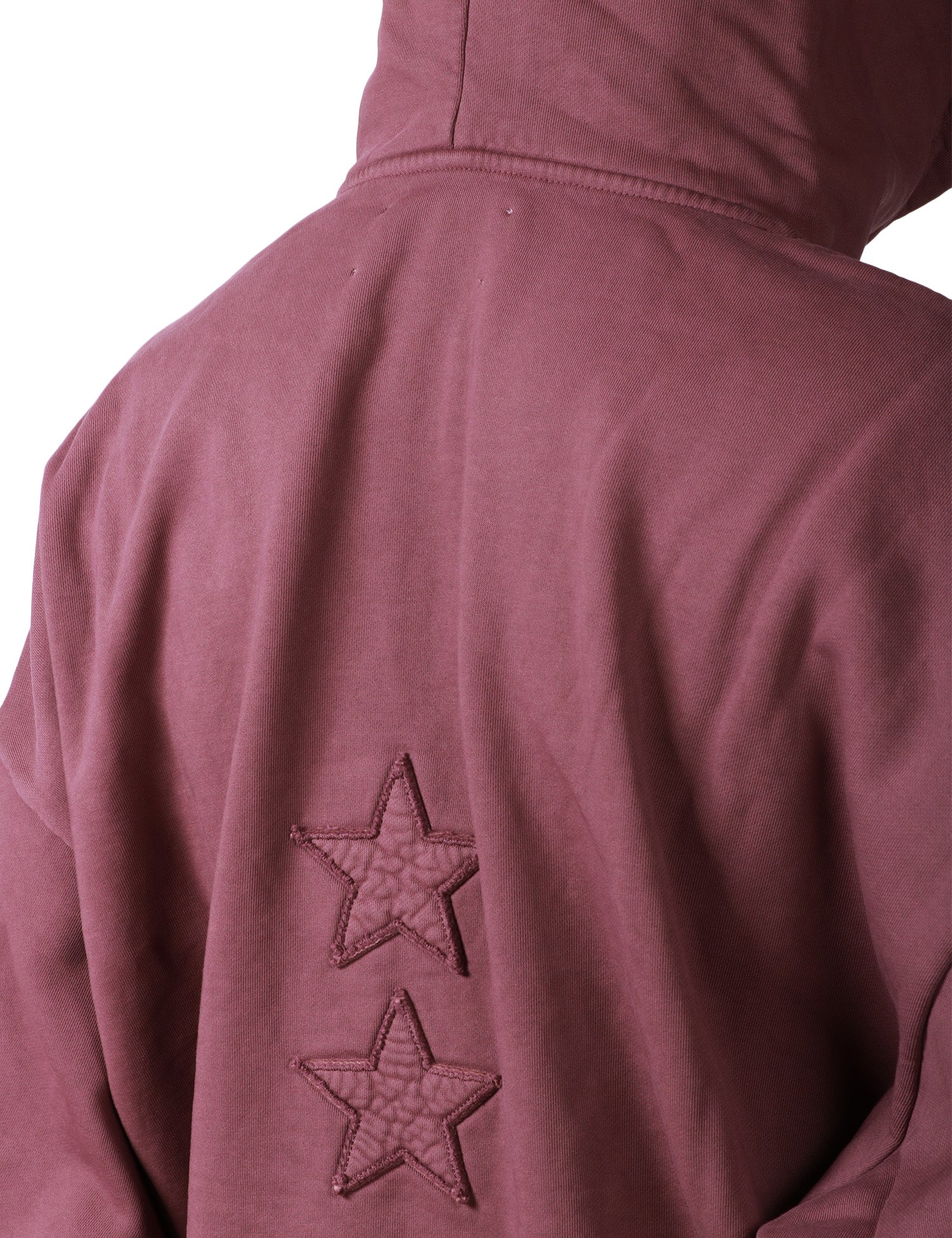 FELPA UOMO ICON DENIM OWN BORDEAUX CON CAPPUCCIO E STELLE RICAMATE DIETRO