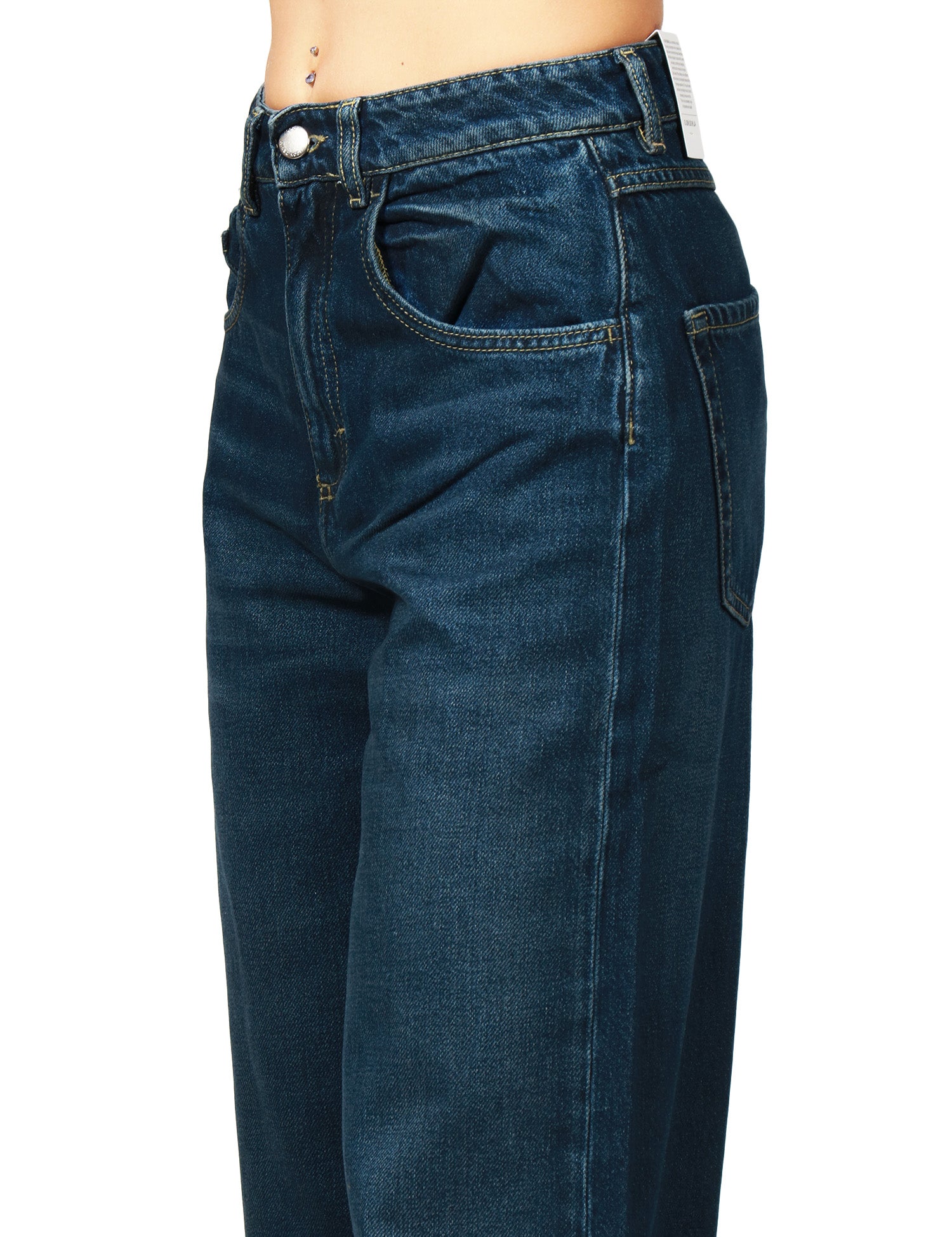 JEANS DONNA ICON DENIM POPPY LAVAGGIO BLU SCURO CINQUE TASCHE A GAMBA DRITTA