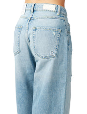 JEANS DONNA ICON DENIM POPPY LAVAGGIO CHIARO VITA ALTA E GAMBA A PALAZZO