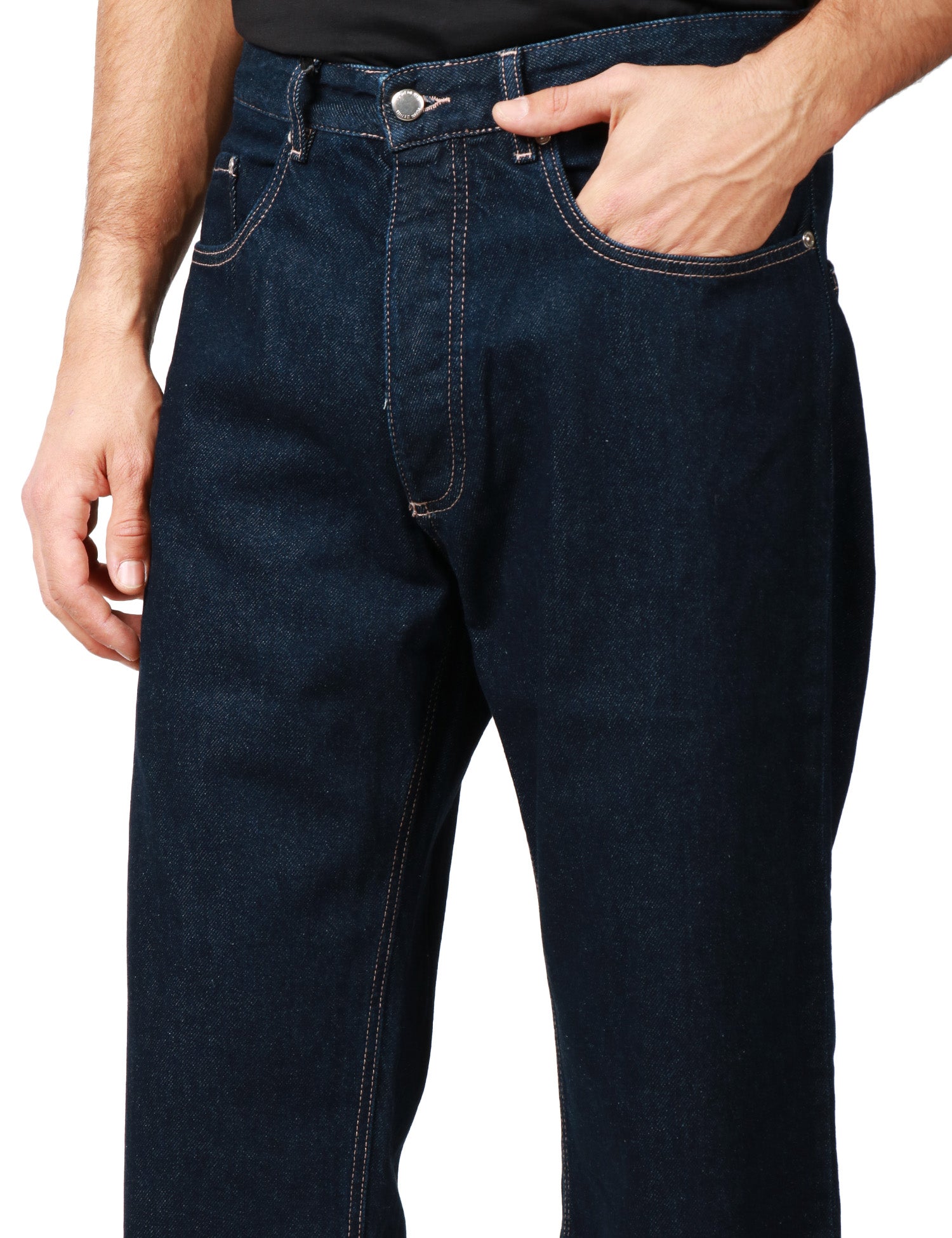 JEANS UOMO ICON DENIM ROSS LAVAGGIO BLU SCURO CON RISVOLTO SUL FONDO