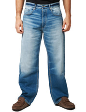 JEANS UOMO ICON DENIM WILL LAVAGGIO MEDIO CON EFFETTO SLAVATO A GAMBA DRITTA E LARGA