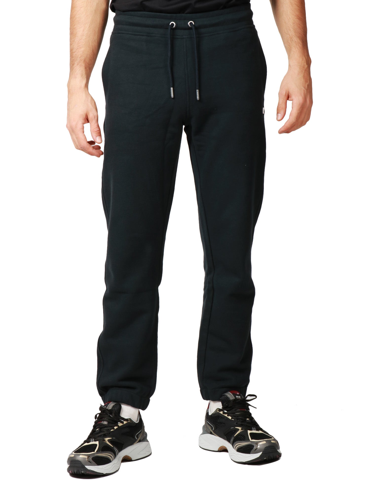 PANTALONE JOGGING UOMO K-WAY MICKYEL NERO IN FELPA DI COTONE CON COULISSE E INTERNO GARZATO