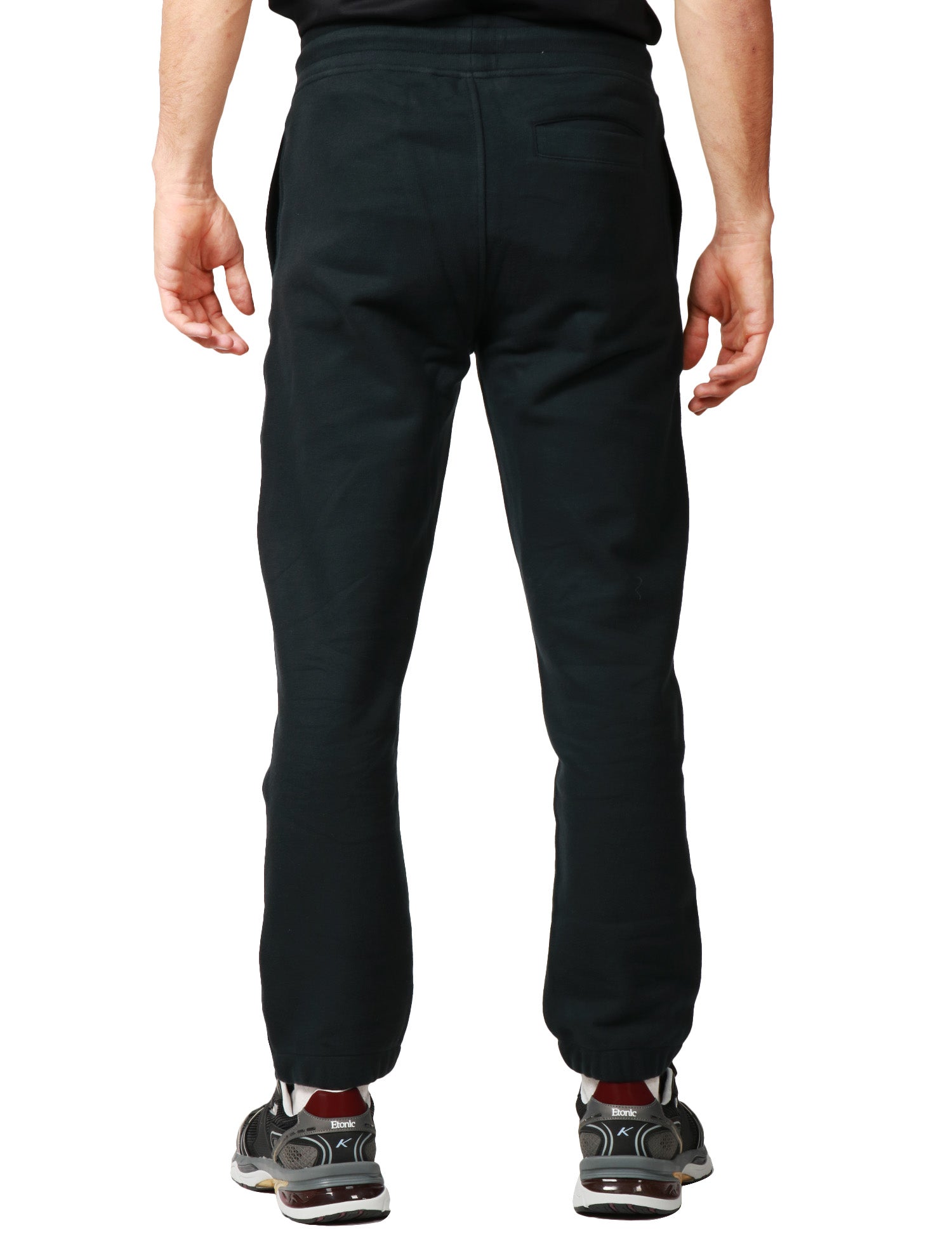PANTALONE JOGGING UOMO K-WAY MICKYEL NERO IN FELPA DI COTONE CON COULISSE E INTERNO GARZATO