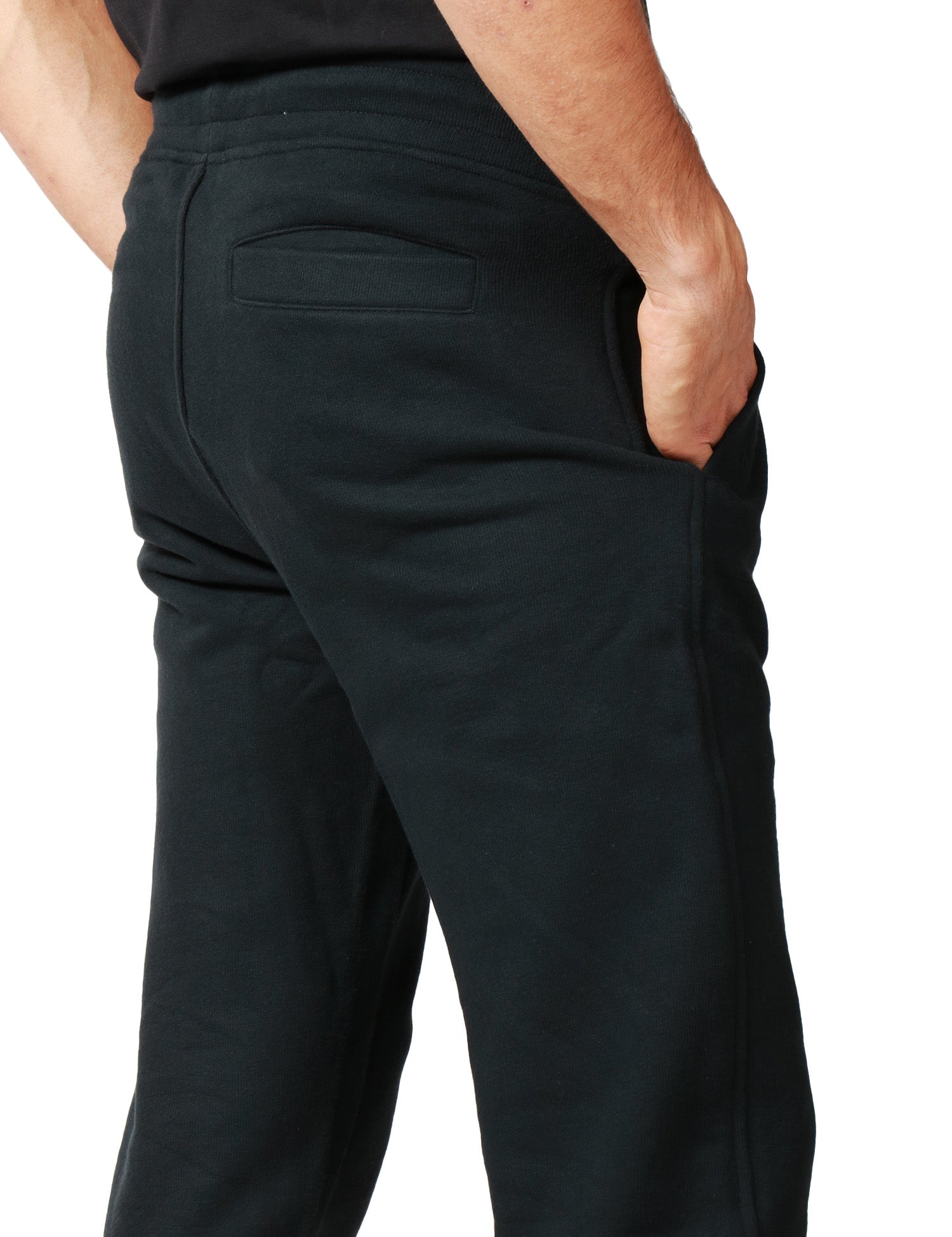 PANTALONE JOGGING UOMO K-WAY MICKYEL NERO IN FELPA DI COTONE CON COULISSE E INTERNO GARZATO