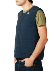 GILET UOMO K-WAY VALTY PLAIN WARM BLU SCURO IDROREPELLENTE E ANTIVENTO CON IMBOTTITURA TRAPUNTATA IN PRIMALOFT
