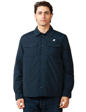 GIACCA CAMICIA UOMO K-WAY BLU SCURO IMPERMEABILE E ANTIVENTO CON IMBOTTITURA IN PRIMALOFT