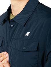 GIACCA CAMICIA UOMO K-WAY BLU SCURO IMPERMEABILE E ANTIVENTO CON IMBOTTITURA IN PRIMALOFT