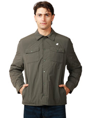 GIACCA CAMICIA UOMO K-WAY UMBERT PALIN GREEN IMPERMEABILE E ANTIVENTO CON IMBOTTITURA IN PRIMALOFT