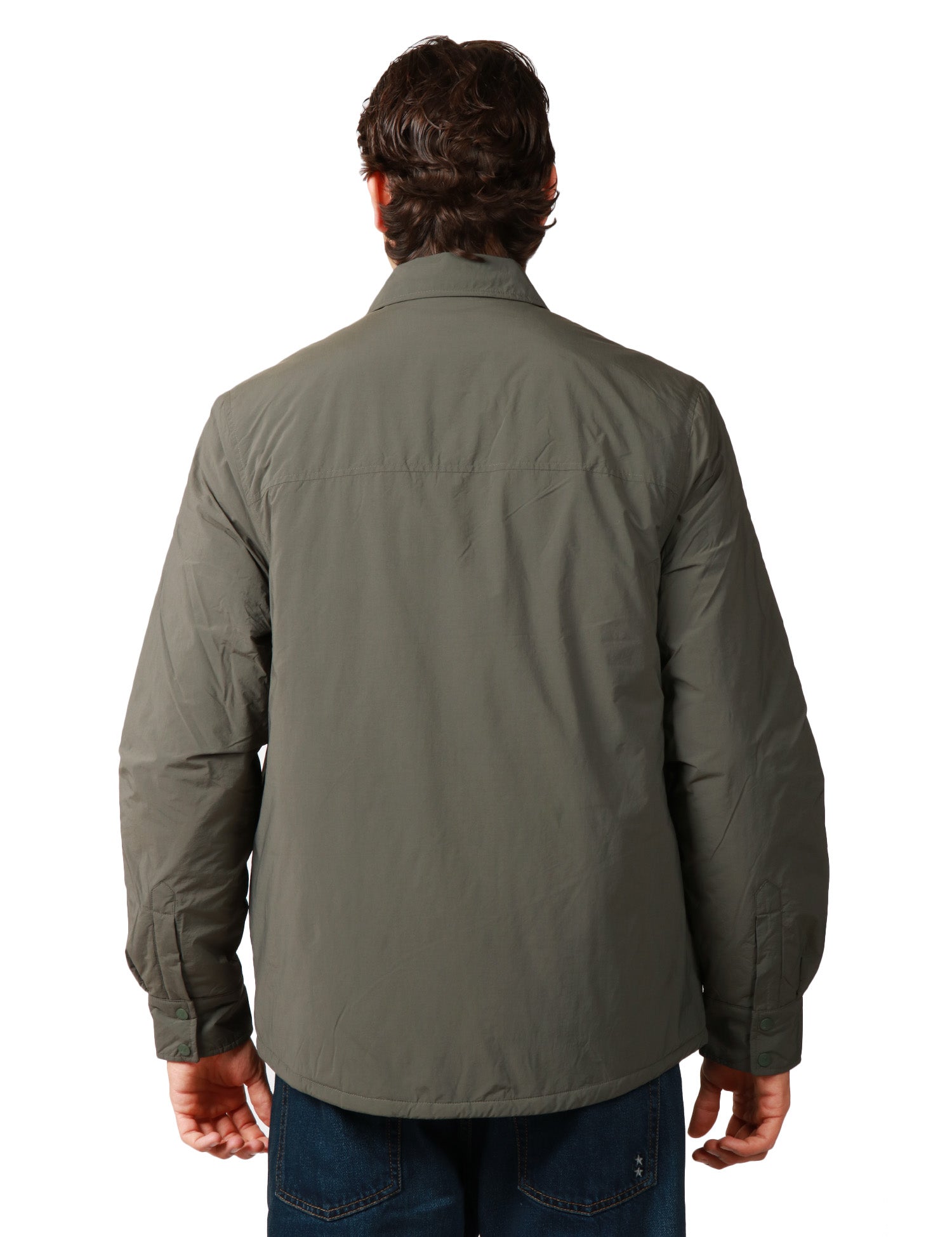 GIACCA CAMICIA UOMO K-WAY UMBERT PALIN GREEN IMPERMEABILE E ANTIVENTO CON IMBOTTITURA IN PRIMALOFT