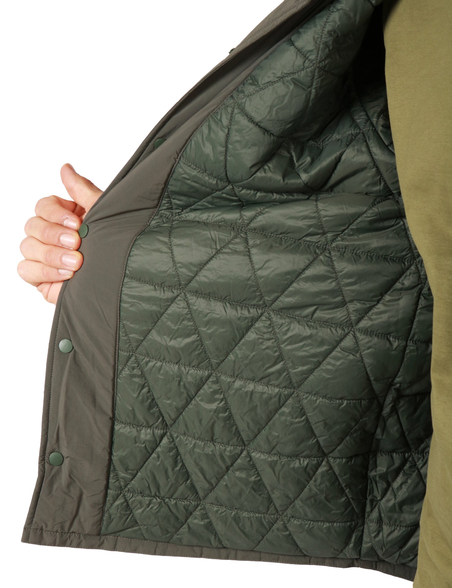 GIACCA CAMICIA UOMO K-WAY UMBERT PALIN GREEN IMPERMEABILE E ANTIVENTO CON IMBOTTITURA IN PRIMALOFT