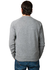 MAGLIONE UOMO K-WAY SEBAS GRIGIO GIROCOLLO CON MANICA RAGLAN IN MISTO LANA E CASHMERE
