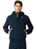 Giubbotto uomo k-way joachim blu scuro in nylon stretch impermeabile e antivento con zip e cappuccio