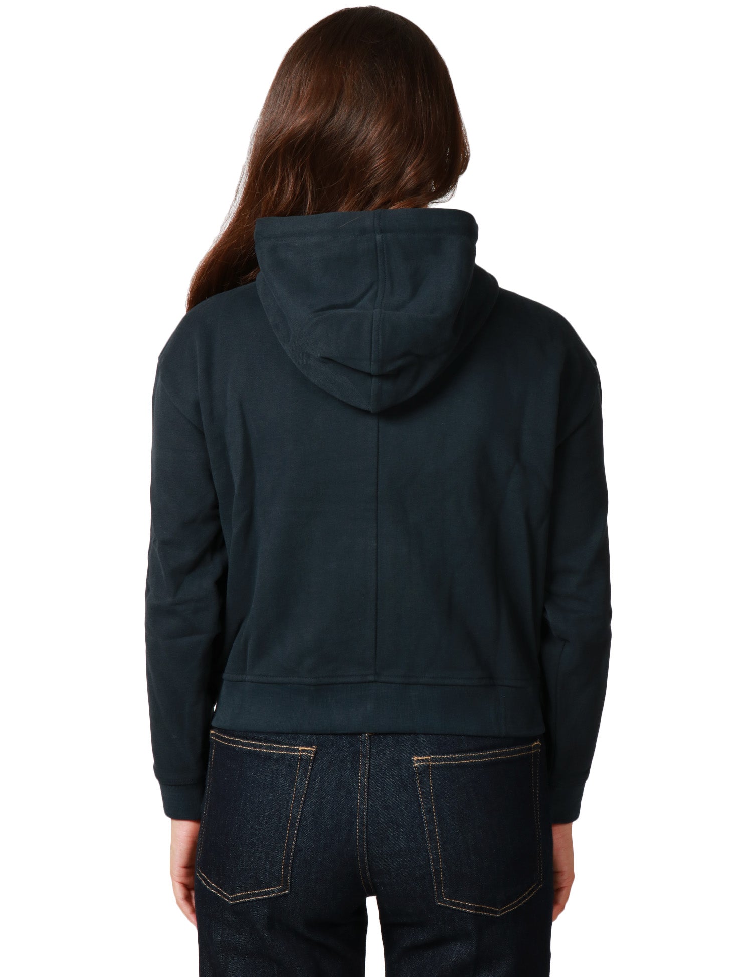 FELPA DONNA K-WAY ARWEN NERA CON CAPPUCCIO E ZIP IN FELPA DI COTONE