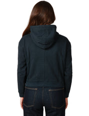 FELPA DONNA K-WAY ARWEN NERA CON CAPPUCCIO E ZIP IN FELPA DI COTONE