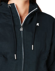 FELPA DONNA K-WAY ARWEN NERA CON CAPPUCCIO E ZIP IN FELPA DI COTONE
