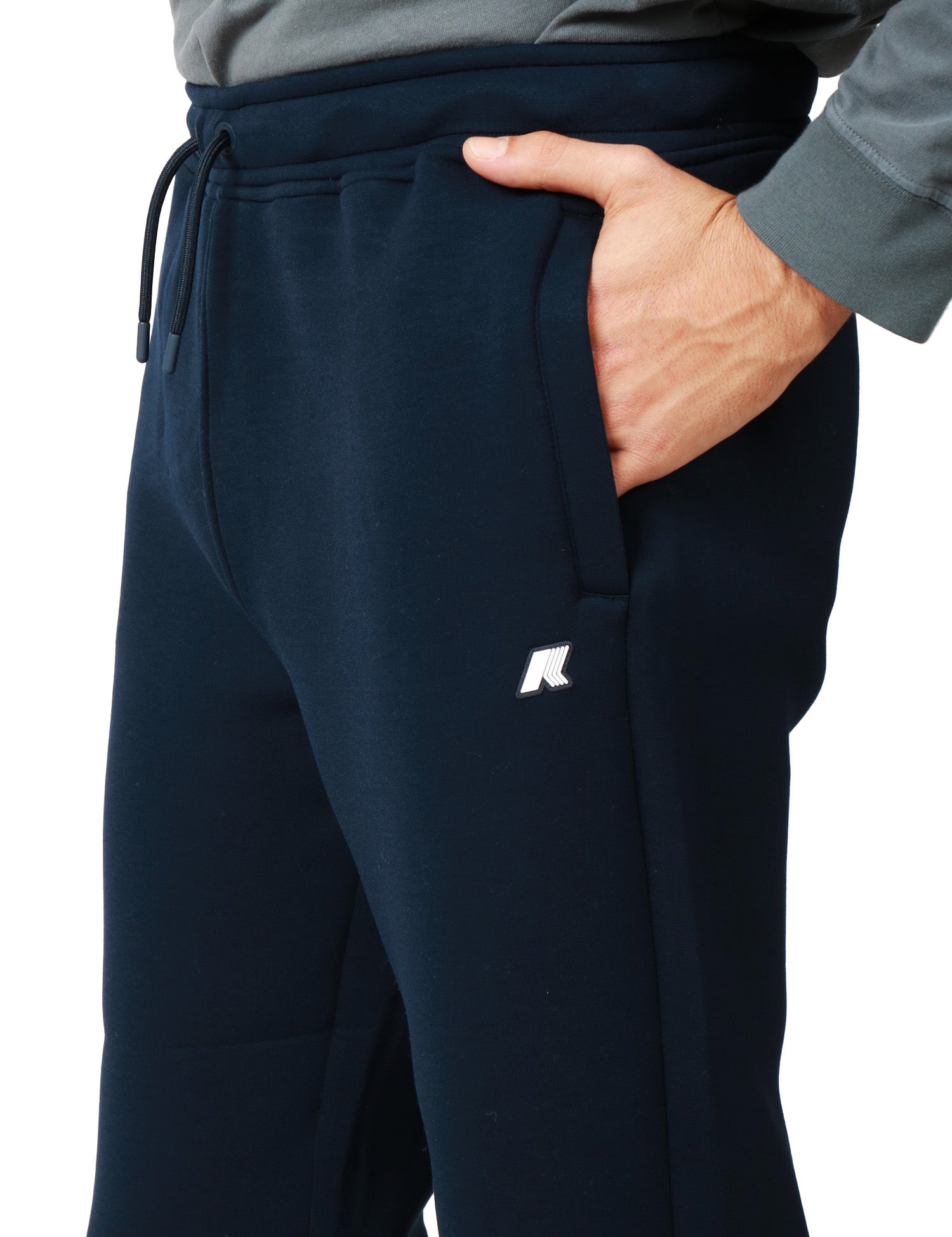 PANTALONE JOGGING UOMO K-WAY MICKA SPACER BLU CON COULISSE ED ELASTICO IN VITA