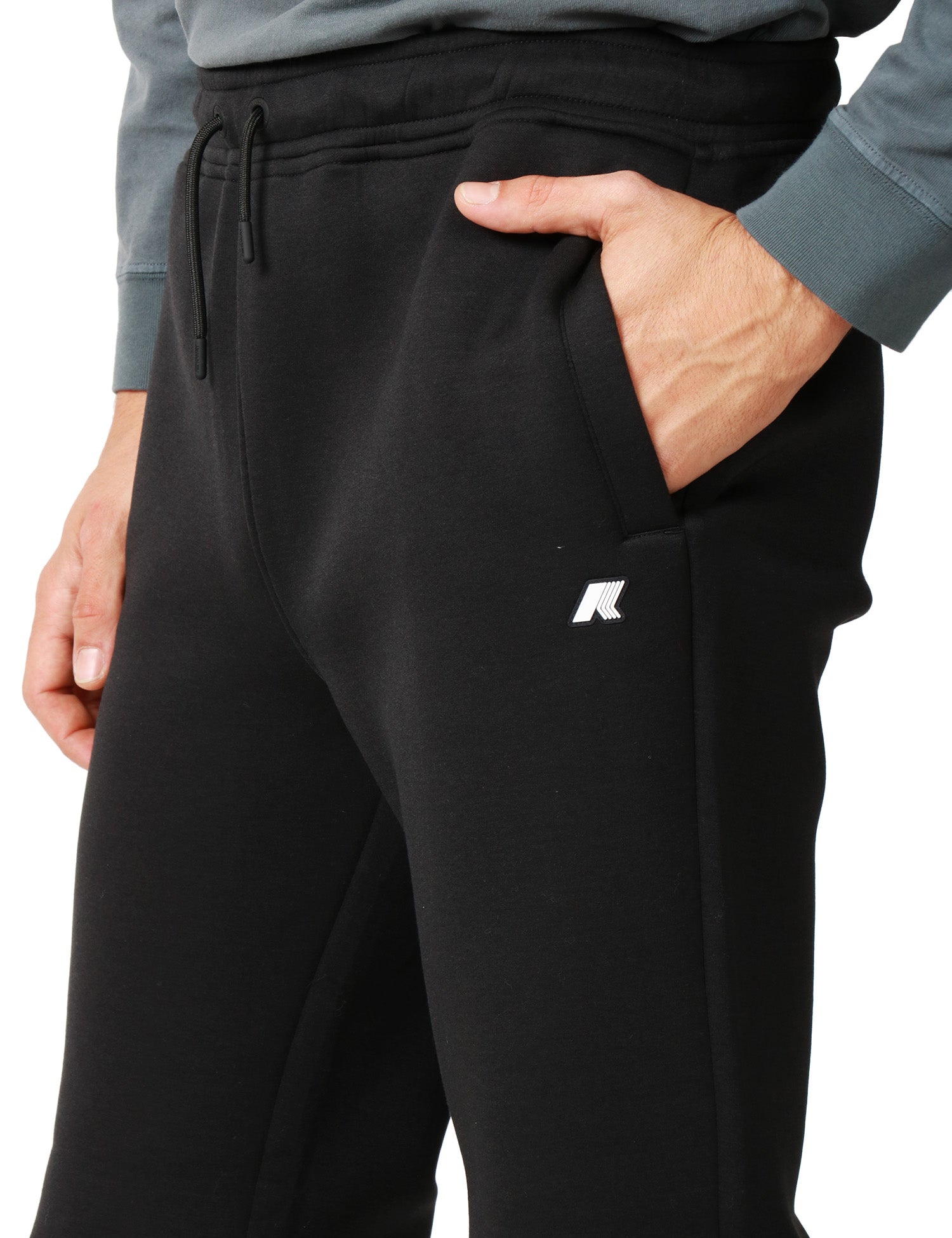 PANTALONE JOGGING UOMO K-WAY MICKA SPACER NERO CON COULISSE ED ELASTICO IN VITA