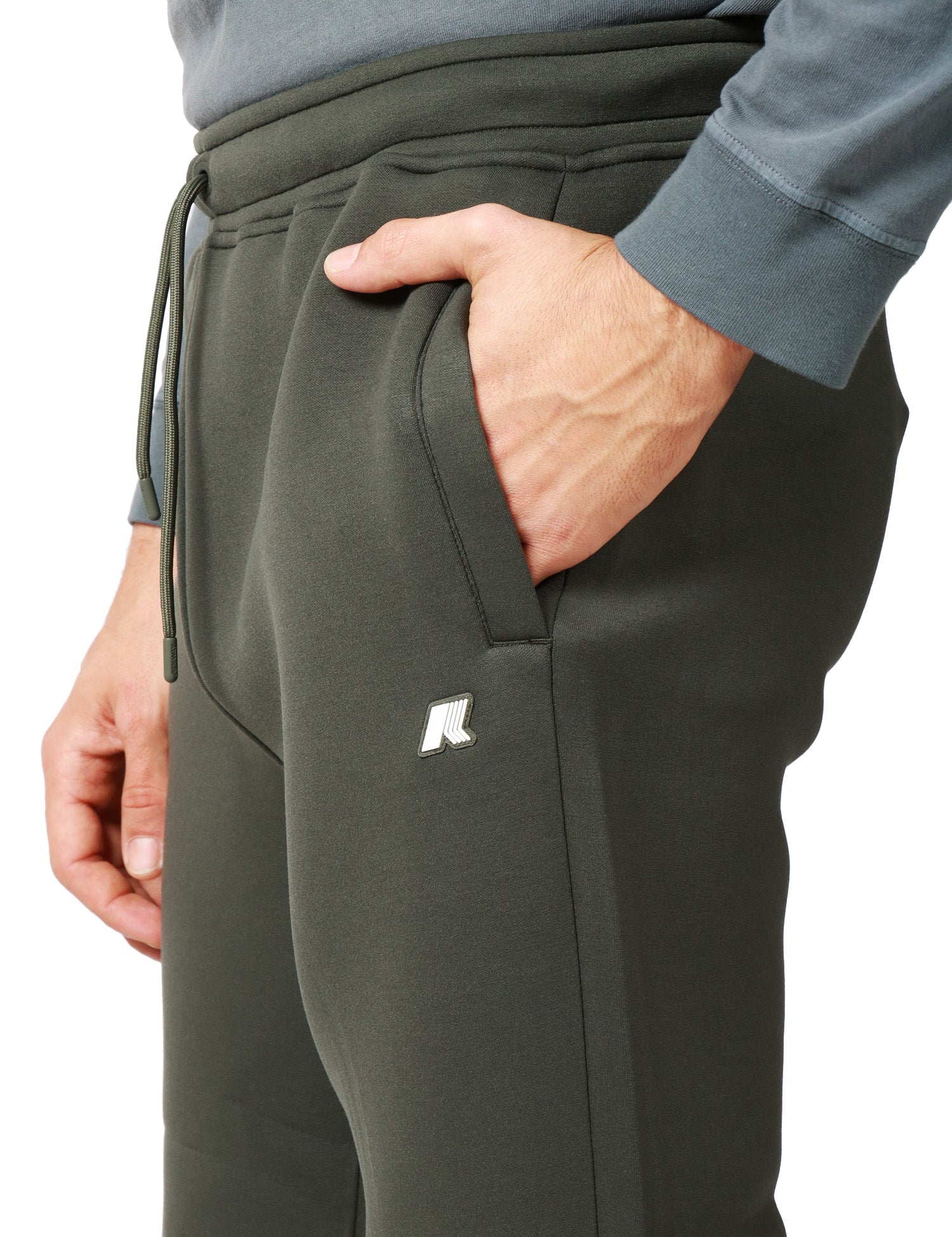 PANTALONE JOGGIN UOMO K-WAY MICKA SPACER VERDE CON COULISSE ED ELASTICO IN VITA