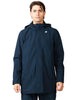 Giubbotto parka uomo k-way duke bonded blue in tessuto tecnico a tre strati con cappuccio staccabile