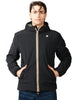 Giubbino uomo k-way jack black/green reversibile, impermeabile e antiventocon zip e cappuccio