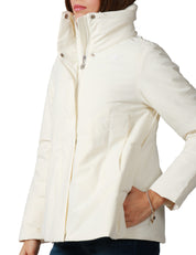 GIUBBOTTO DONNA K-WAY MARLETTE WHITE CON COLLO ALTO E CAPPUCCIO INTEGRATO