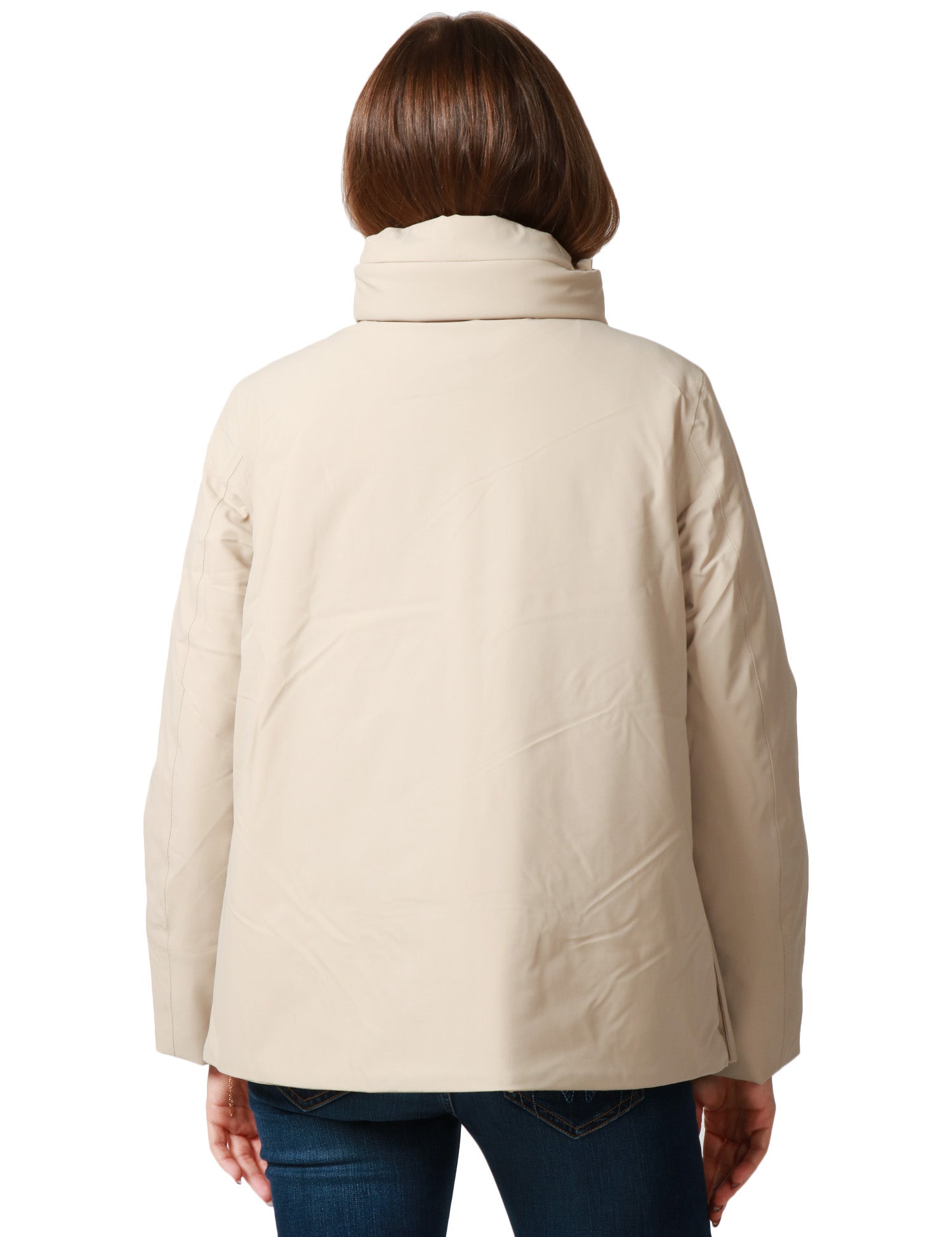 GIUBBOTTO DONNA K-WAY MARLETTE ST WARM BEIGE CON COLLO ALTO E CAPPUCCIO INTEGRATO