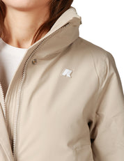 GIUBBOTTO DONNA K-WAY MARLETTE ST WARM BEIGE CON COLLO ALTO E CAPPUCCIO INTEGRATO