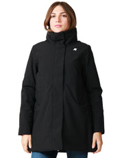GIUBBOTTO DONNA K-WAY MARLA ST WARM NERO LUNGHEZZA MEDIA CON COLLO ALTO E CAPPUCCIO INTEGRATO