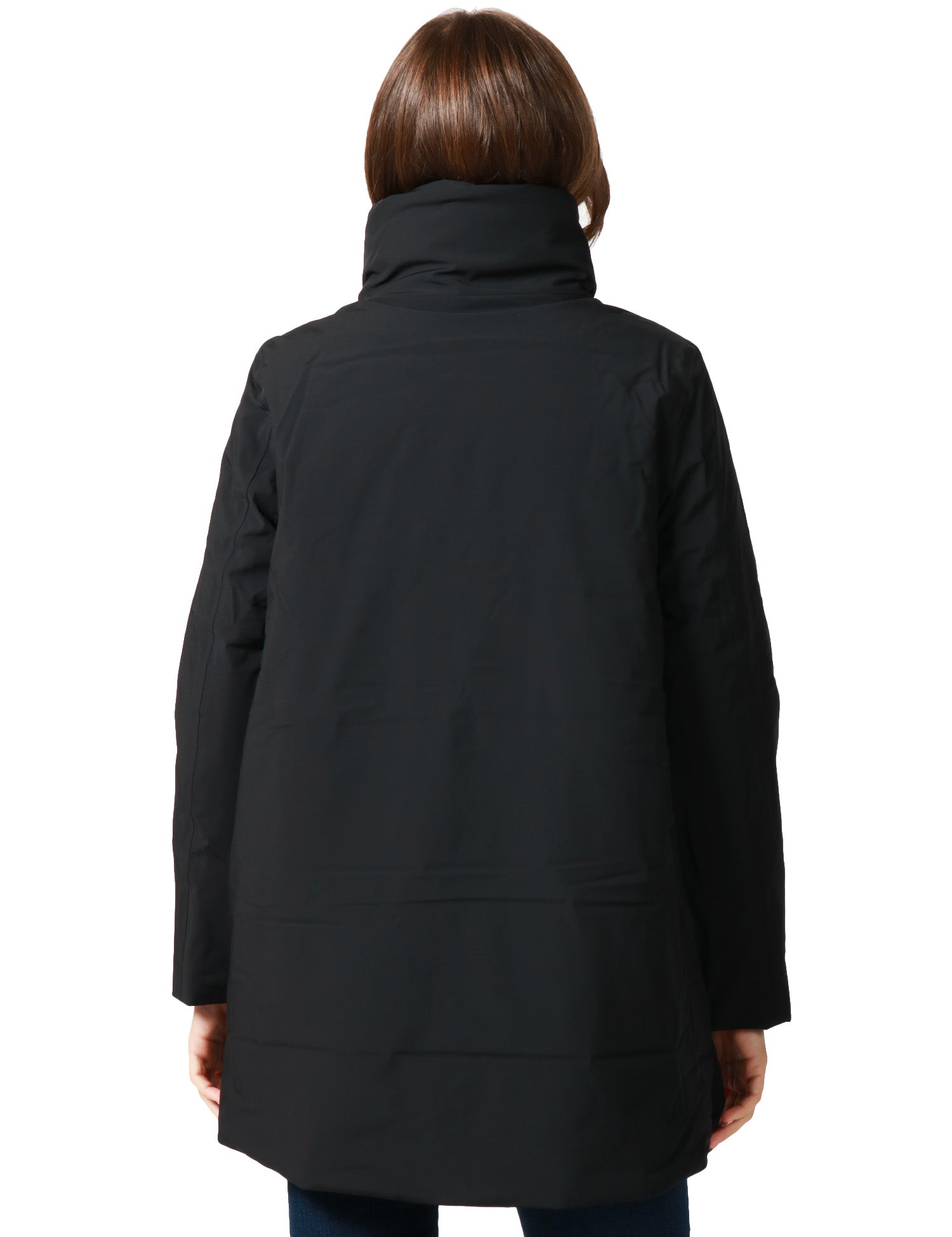GIUBBOTTO DONNA K-WAY MARLA ST WARM NERO LUNGHEZZA MEDIA CON COLLO ALTO E CAPPUCCIO INTEGRATO