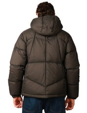 PIUMINO UOMO K-WAY QUILL BLACK OLIVE CON CAPPUCCIO E IMBOTTITURA IN VERA PIUMA MOLINA