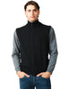 Gilet uomo kangra nero in lana con collo alto e zip centrale