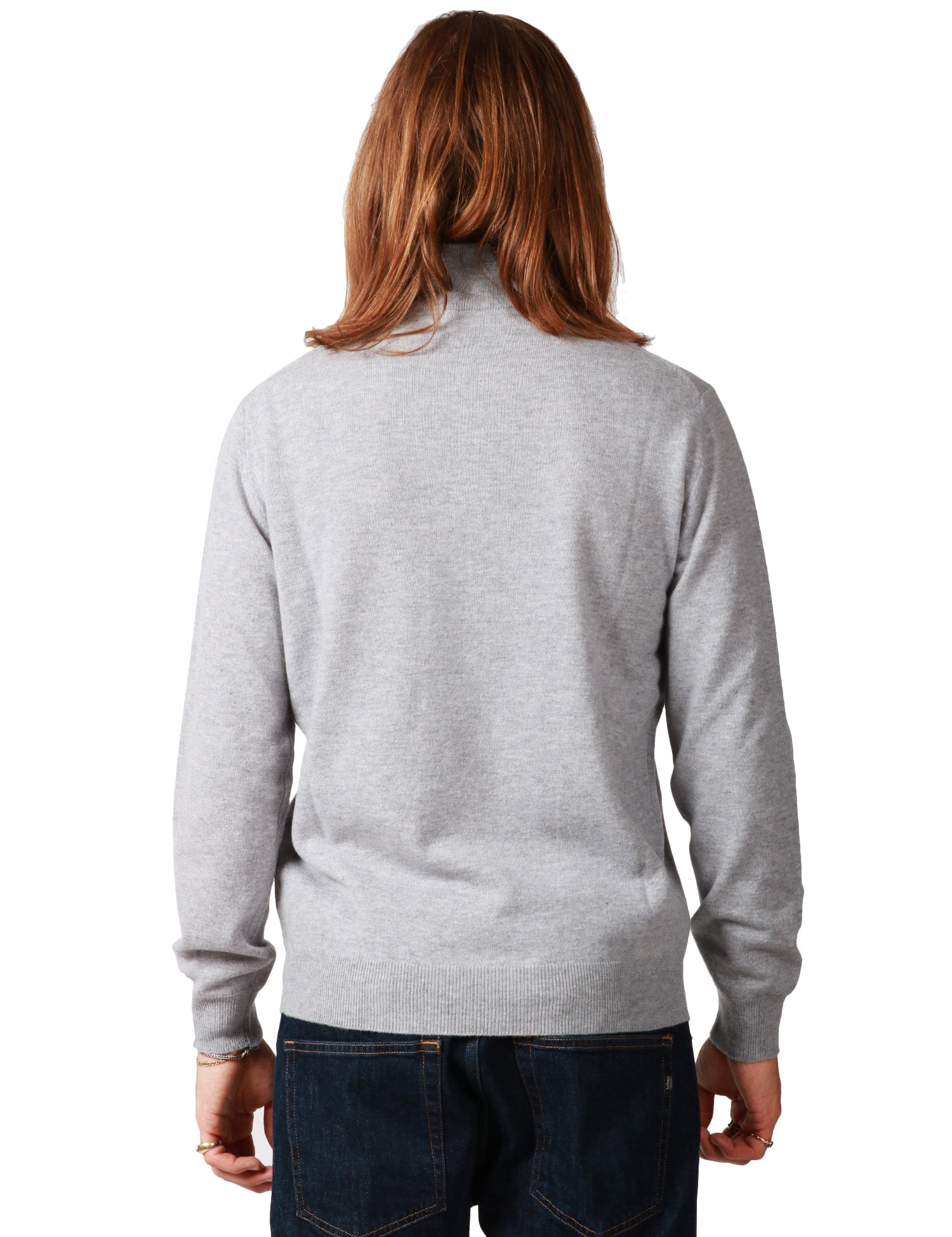 MAGLIA SERAFINO KANGRA PERLA IN LANA RASATA CON COLLO ALTO E MEZZA ZIP