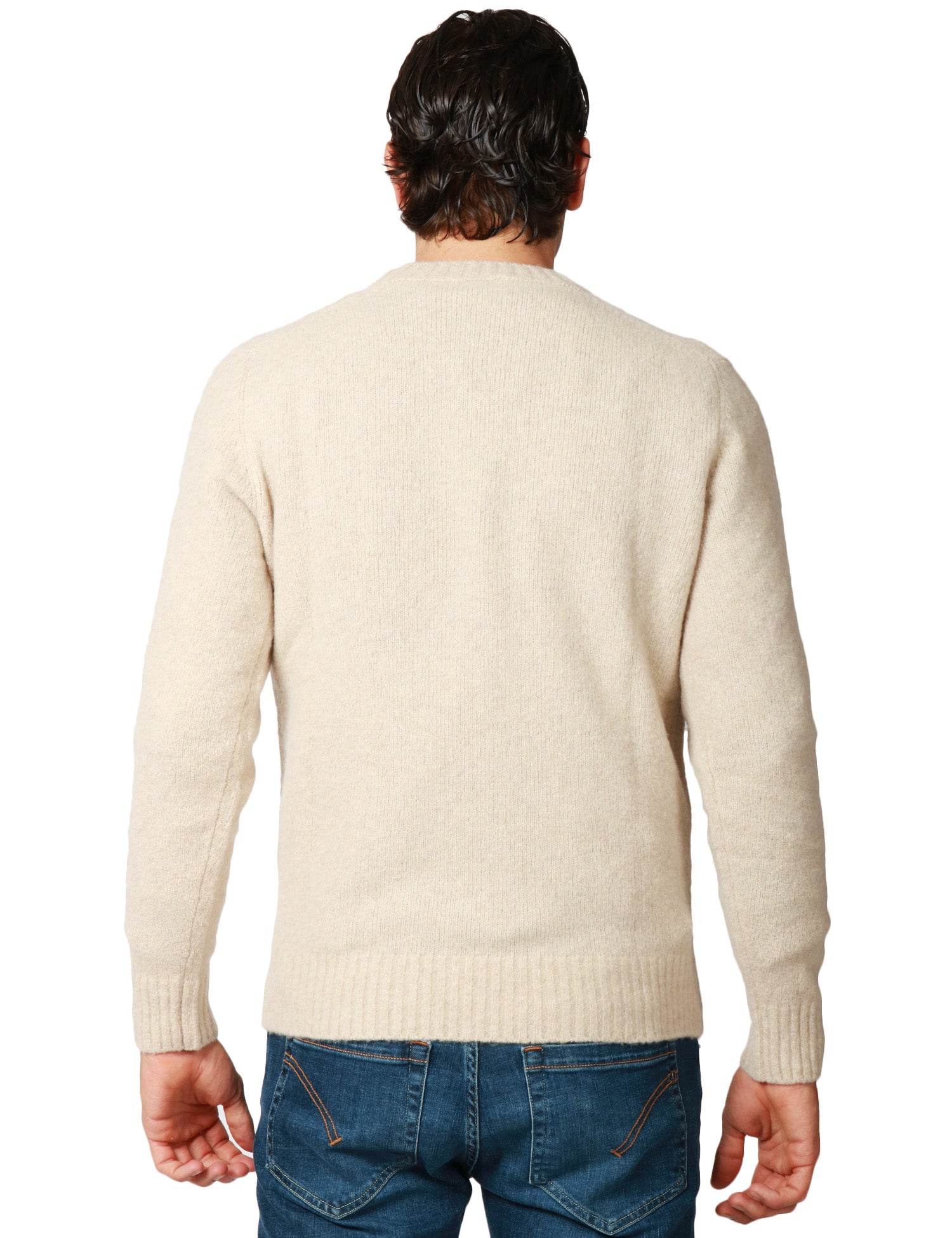 MAGLIONE UOMO KANGRA NATURALE GIROCOLLO RASATO